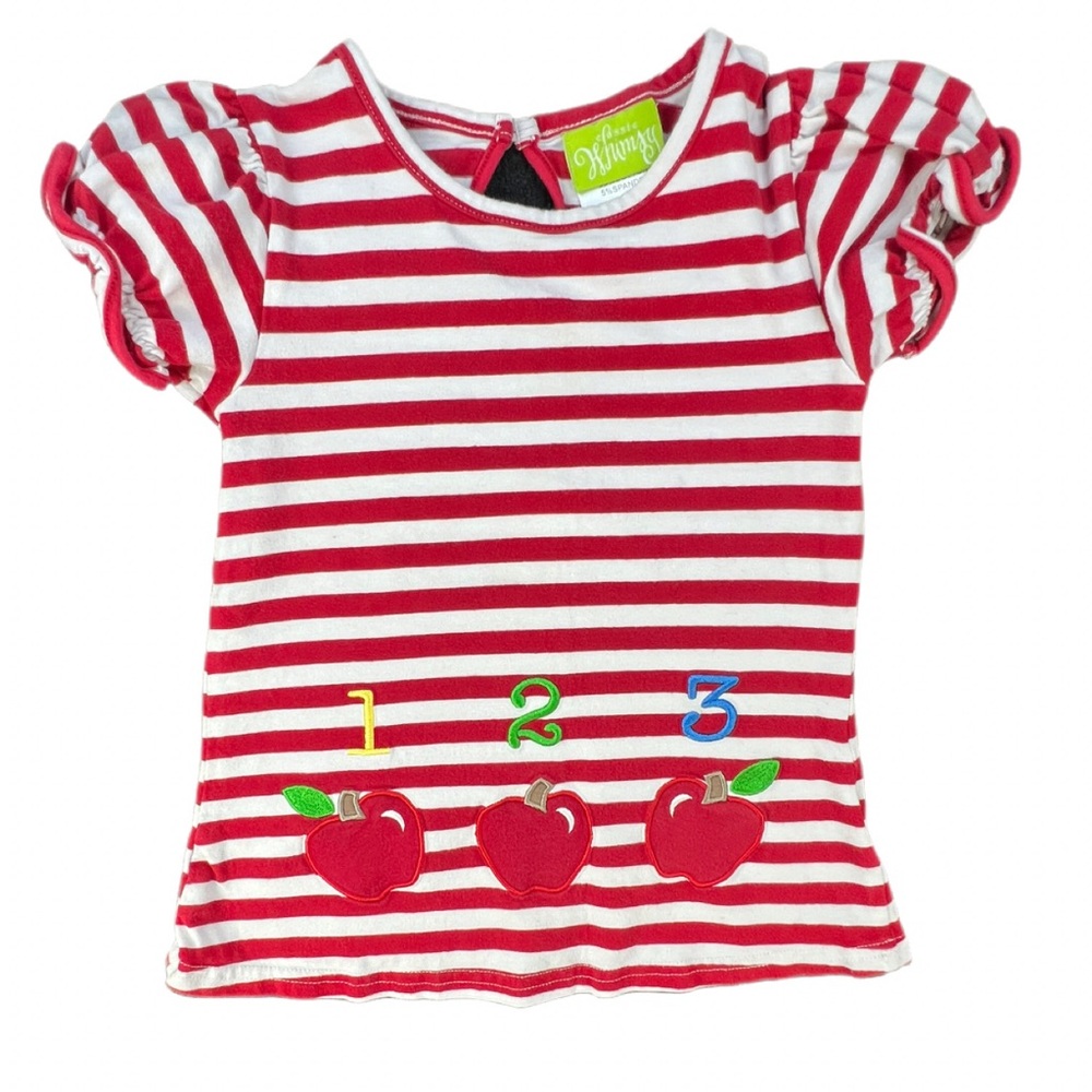 CLASSIC WHIMSY Puff Sleeve Back to School Appliqué Tee - 4T